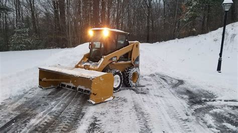 skid steer plowing snow with dirt bucket|skid steer snow plow used.